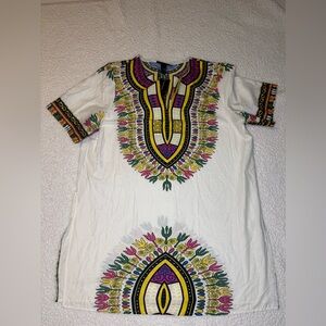 NWT Ashley Stewart Vibrant Multicolor Dashiki Top